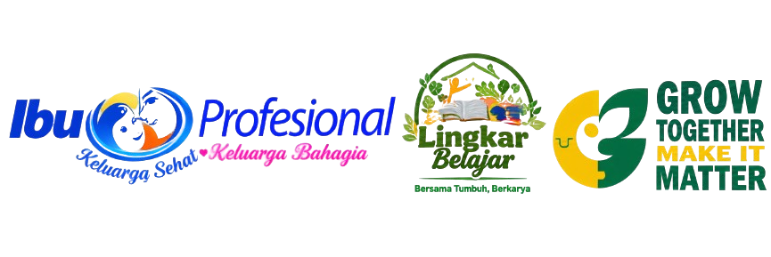 Logo Ibu Profesional, Lingkar Belajar AI, dan Grow Together